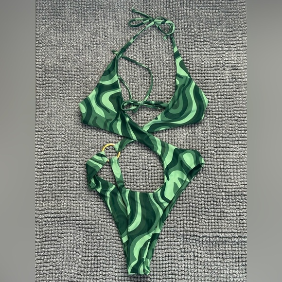 The Tropical Society Green One Piece Bikini - Picture 1 of 2